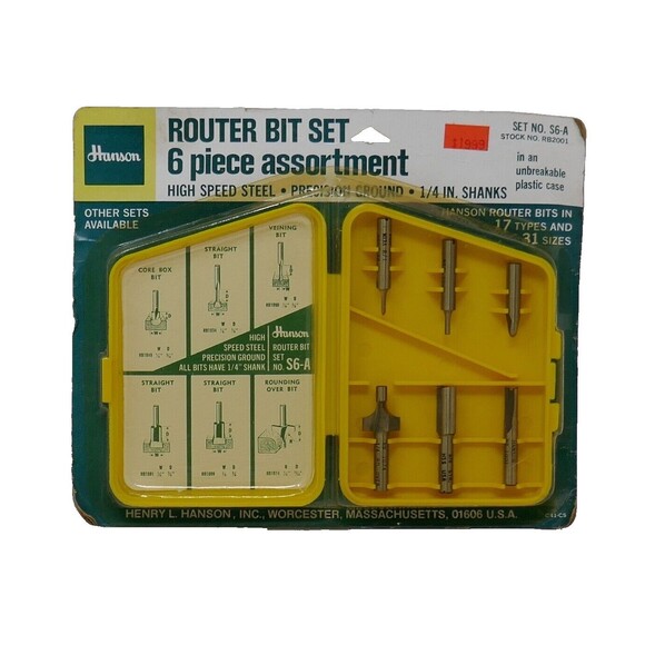 Hanson 6 Piece High Speed Steel Router Bit Set No S6-A NOS - Picture 1 of 8